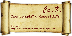 Cservenyák Kasszián névjegykártya